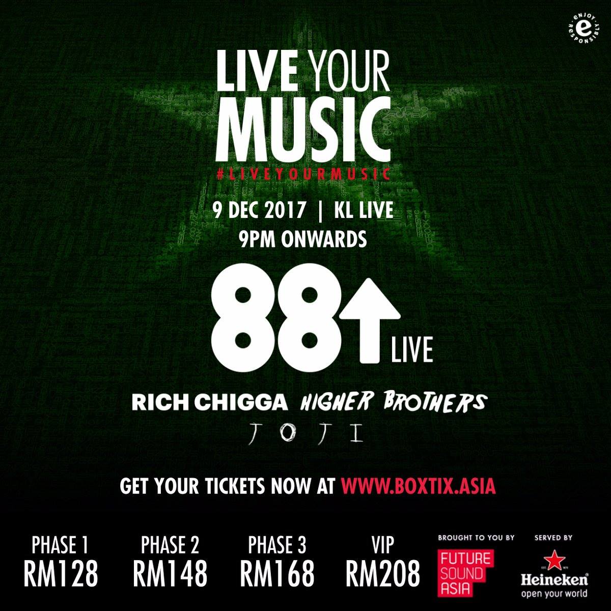 Kuala Lumpur Nightlife : Heineken® Live Your Music announces 88 Rising